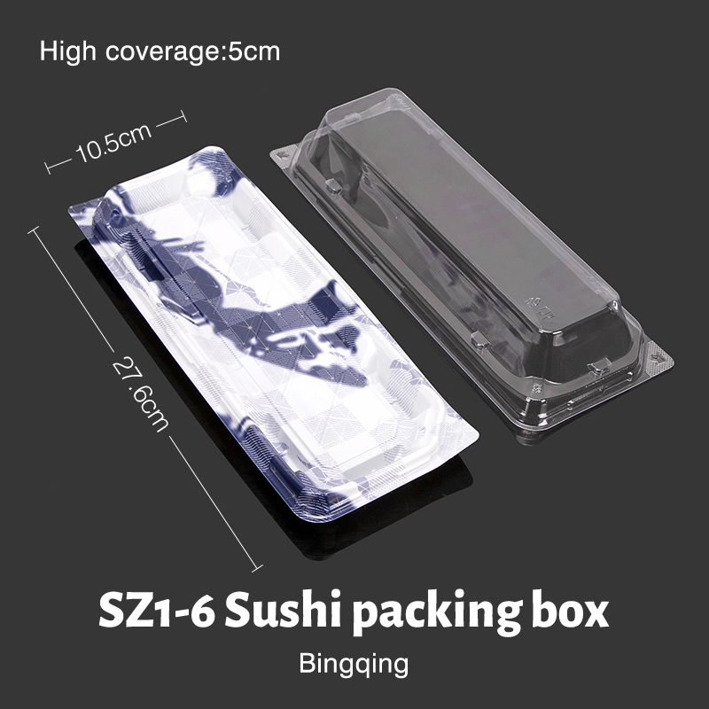 1-6 Ice Green Sushi Box with lid 50pcs