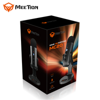 MeeTion MC20 Microphone de conférence omnidirectionnel dynamique USB pour ordinateur de bureau et streaming en direct, avec support pour PC