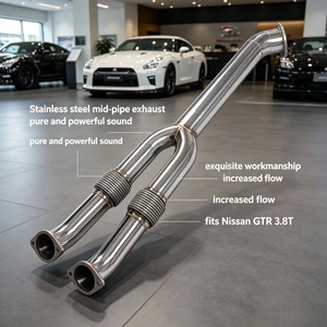 Tubo de Escape Medio de Acero Inoxidable de Alta Calidad para Nissan <span class=keywords><strong>GTR</strong></span> R35 <span class=keywords><strong>3</strong></span>.8T V6 2008-2020, Optimización del Sonido del Tubo de Escape, Aumento del Flujo - Product Image 1
