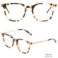 Nouvelle monture de lunettes ovale en acétate style punk avec branches métalliques et verres AC pour femmes, lunettes optiques G6310