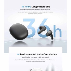 Audífonos Intrauditivos <span class=keywords><strong>Realme</strong></span> TechLife con Cancelación Activa de Ruido, Resistentes al Agua IPX4/IP55, Indicador LED de Batería, Cancelación de Ruido de Llamadas con IA 6.1 - Product Image 2