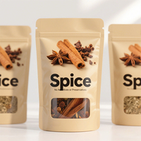 Sachets Doypack en plastique de qualité alimentaire avec fermeture éclair, durables et scellés, pour épices et assaisonnements (paprika)