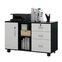 Armoire à roulettes moderne, armoire de rangement pour bureau à domicile avec compartiment ouvert