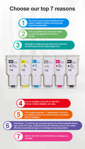 High Quality Premium 6 Colors 730 Compatible Ink Cartridge for HP DesignJet T1600 T2600 T1700 <b>Printer</b> - Product Image 2