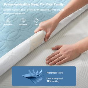 Protège-matelas imperméable hypoallergénique Queen King, <span class=keywords><strong>housse</strong></span> en microfibre <span class=keywords><strong>anti</strong></span>-punaises <span class=keywords><strong>de</strong></span> <span class=keywords><strong>lit</strong></span>, respirant, lavable, vente en gros - Product Image 2