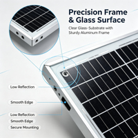 Panneau solaire photovoltaïque durable à substrat en verre 72W DC 18V 4A, module solaire monocristallin en silicium pour charge extérieure et alimentation des zones éloignées