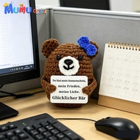 Ours en crochet amigurumi fait main sur mesure en gros avec étiquette positive pour cadeau de soutien émotionnel OEM ODM