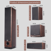 Système Home Cinéma 7.1 Tour Son Surround Ensemble Sonore Karaoké KTV en Bois Amplificateur Numérique HD Compatible 3D/8K ATMOS/DTS:X
