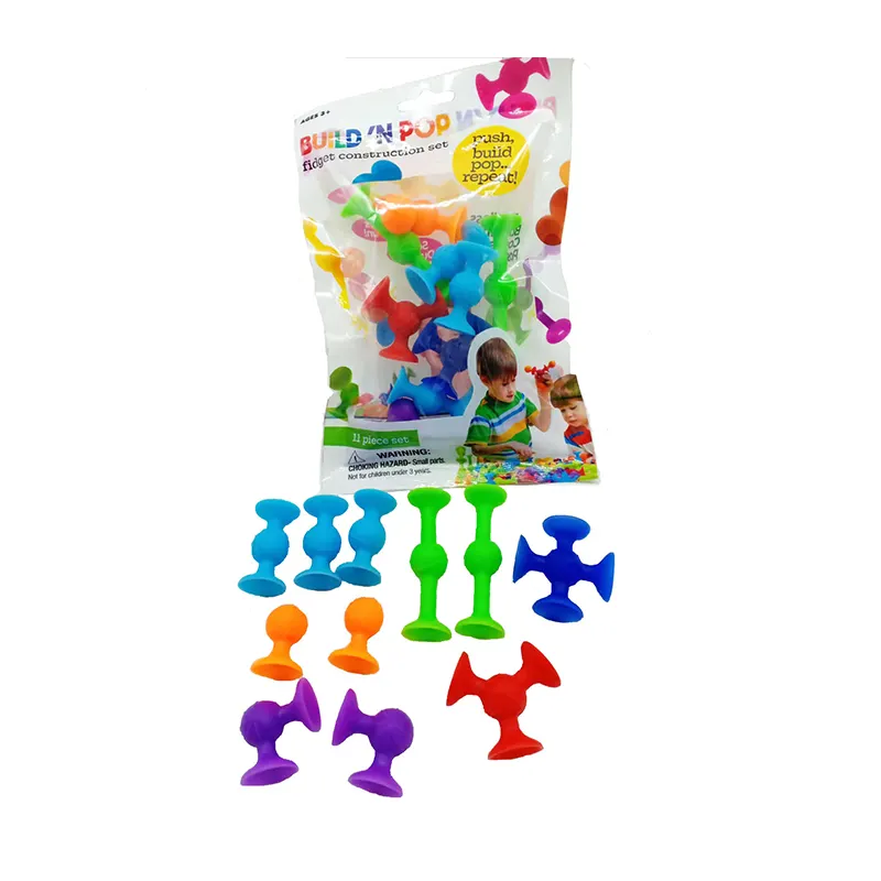 Vendita calda kit di stelo sensoriale ventosa giocattolo per bambini afferrare blocchi di costruzione Pop Silicone fai da te Mini giocattolo animale giocattolo educativo sensoriale