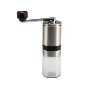 Moulin à café manuel, moulin à café à main avec 6 niveaux de mouture, acier inoxydable et verre - Product Image 2