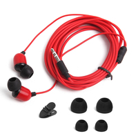 Earphone berkabel, earbud olahraga Bass kuat untuk Streaming langsung musik Stereo berkabel 3.5mm