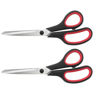 Ciseaux de 8 pouces à poignée en caoutchouc, petits, pour usage industriel, domestique, scolaire, bureau, étudiant, couturier - Product Image 1