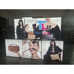 Portable 8ft Step SEG <b>Display</b> <b>Table</b> Custom Logo Aluminum Structure Frameless LED Luminous Showcase Counter Trade Shows Tension - Product Image 6