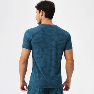 جاكار للياقة البدنية رقبة مستديرة ملابس رياضية عالية المرونة ملابس نشطة فضفاضة تناسب سريع الجفاف تنفس تيشيرتات رجالية - Product Image 2