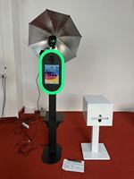 Photomaton portable en métal réglable en hauteur, détachable avec anneau lumineux LED RGB, support pour appareil photo reflex numérique, iPad et imprimante pour mariages, fêtes et événements