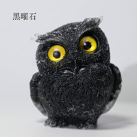 Offre Spéciale Pasirley cristal artisanat résine puce et poli dégringolé gravier pierre à la main hibou de nuit pour décor 7*6*5cm