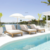 Chaise longue d'extérieur en teck pour piscine Meubles de chaise longue Bal Harbour