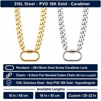 Colliers et Chaînes de Mode en Acier Inoxydable Plaqué Or 18K, Bijoux Imperméables et Inaltérables, Prêts à l'Expédition en Gros