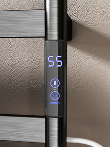 Sèche-serviettes électrique mural en acier inoxydable pour salle de bain, chauffe-serviettes électrique à brancher - Product Image 6