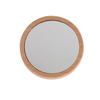 Miroir de maquillage portable en bois massif, miroir cosmétique de voyage minimaliste rond et en forme de fleur, outil de beauté et de soin personnel de qualité supérieure
