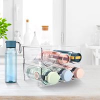 Range-bouteilles et organisateur de boissons en plastique transparent, moderne, minimaliste, à quatre niveaux, empilable, pliable, multi-usage et mobile pour cuisine