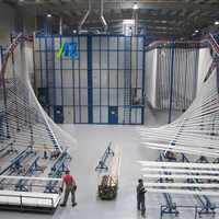Ligne de peinture en poudre industrielle contrôlée par PLC, système de pulvérisation entièrement automatique à haute efficacité pour tubes métalliques longs