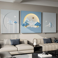 Peinture décorative moderne de luxe léger, créative, montagne, arbre, oiseau, élégante, haut de gamme, salon, canapé, fond de mur