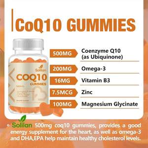 Venta al por mayor a granel <span class=keywords><strong>HALAL</strong></span> Salud DE LA PIEL Antienvejecimiento Vitamina B3 Magnesio Glicinato Coenzima Q10 <span class=keywords><strong>Gummy</strong></span> Suplementos con Omega 3 DHA & EPA - Product Image 5