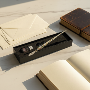 High Quality Wholesale Price 3-Piece Glitter Glass Calligraphy Pen Set <strong>For</strong> Souvenir &amp; Stationery <strong>Shop</strong> - Product Image 1