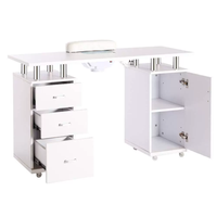 Comptoir blanc de table d'ongle de conception moderne professionnelle avec le collecteur de poussière pour le centre commercial de salon ou le bar d'ongle