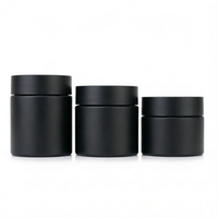 Pot en verre givré noir mat avec couvercle en plastique à sécurité enfant, protection UV, 2oz, 3oz, 4oz, 5oz, 6oz, pour le stockage de pilules