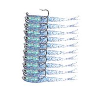 Leurre souple artificiel en forme de poisson pour la pêche au bar, avec hameçon, crankbait biomimétique imprimé pour toute la colonne d'eau, pour lac, rivière, ruisseau