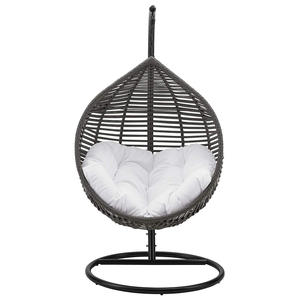 Chaise balançoire suspendue en rotin PE imperméable moderne chaise balançoire extérieure durable avec coussin pour les loisirs pour la chambre à coucher - Product Image 2