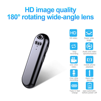Enregistreur vocal HD 1080P 128 Go avec caméra 180° °   Caméra d'enregistrement vidéo à vision nocturne avec objectif rotatif et enregistrement en un clic pour les interviews et les conférences