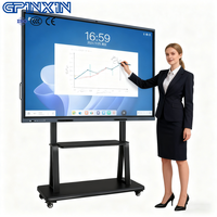 Pizarra blanca inteligente táctil múltiple de 55 86 ~ 110 pulgadas para aulas y reuniones con OPS o proyector/bolígrafo magnético/soporte/cámara AI