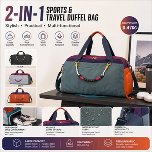 2-In-1 Sports Travel <b>Duffel</b> <b>Bag</b> Unisex Oxford Fabric Large Capacity Waterproof Multi-Functional Gym Weekender <b>Bag</b> - Product Image 1