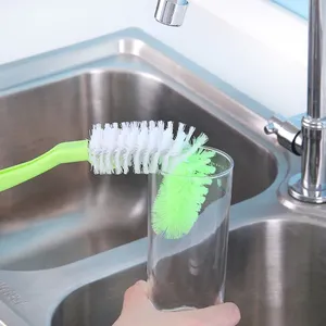Brosse de nettoyage créative en silicone écologique avec long manche pour bouteilles d'eau, casseroles, tasses - Élimination des taches multifonctionnelle - Product Image 5