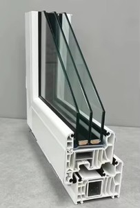 82 Type PVC U Inward Opening <b>Window</b> Plastic Side Hung <b>Window</b> Soundproof <b>Vinyl</b> <b>Window</b> for Residential and Apartment Use - Product Image 2