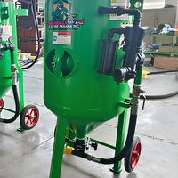 Machine de sablage à sec mobile, équipement de nettoyage par sablage portable avec roues pour l'élimination de la rouille et la préparation des surfaces