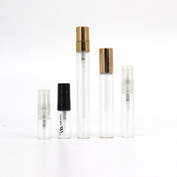 Bouteilles de Test de parfum en verre mince, 1ml, 2ml, 3ml, 5ml, Mini bouteilles rondes transparentes rechargeables, 10ml, flacons d'échantillon de Test de parfum en verre, carafe