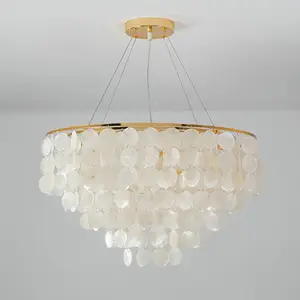 Led Hanging Pendant Lamp White Acrylic Seashell Chandelier Living Room Nordic Lamp 2022 Newest Design Modern European Brilliant