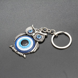Porte-clés hibou en métal avec breloque de Style Vintage bleu porte-bonheur turc mauvais œil pour clés - Product Image 6