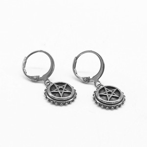 Yunnique Boucles d'oreilles pendantes à la mode en argent tibétain, design géométrique en forme d'étoile pour hommes et femmes - Product Image 5