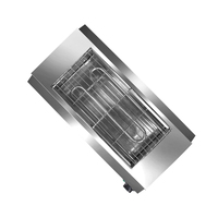 Grill électrique à raclette en acier inoxydable, petit barbecue électrique domestique multi-fonctions antiadhésif
