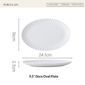 Оптовая продажа: Новая овальная тарелка из фарфора для рыбных блюд, безопасная для микроволновой печи, современный дизайн для дома и ресторанов, западный стиль - Product Image 6