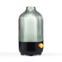 Diffuseur d'arômes élégant en plastique côtelé, écologique, éclairage LED, fonctionnement silencieux 30 dB, alimentation USB, ultrasonique, pour voiture et hôtel