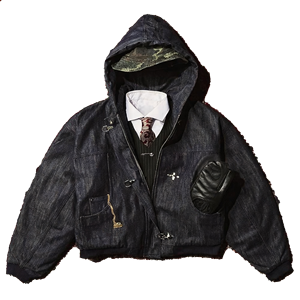 Giacche da Uomo in <span class=keywords><strong>Denim</strong></span> con Cappuccio e Bottoni Personalizzati Stile Vintage Giapponese con Chiusura da Pompiere - Product Image 2