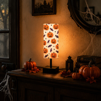 Lámpara de Mesa Festiva para Decoración de Navidad y Halloween, con Portalámparas E26, Lámpara de Noche de Tela para Mesa de Noche con Bombilla LED de 9W y 3 Colores Atenuables