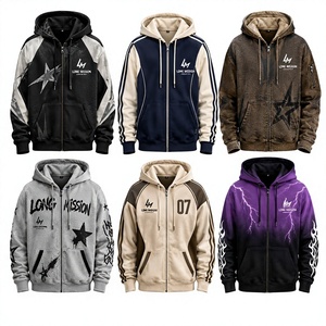 Sudadera con capucha y cremallera para hombre Long Mission, estampado por sublimación, transpirable, estilo urbano, corte regular, 100% algodón, tejido French Terry, ropa de invierno - Product Image 4