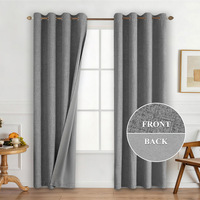 Rideaux occultants en lin pour chambre à coucher, occultation totale à 100 %, draperies unies, rideaux thermiques isolants pour fenêtres de chambre